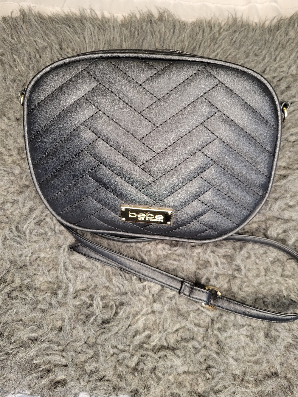 bebe Black Quilted Crossbody Bag